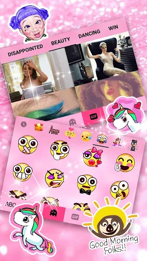 Pink Butterfly Gravity Keyboard Theme Screenshot 3