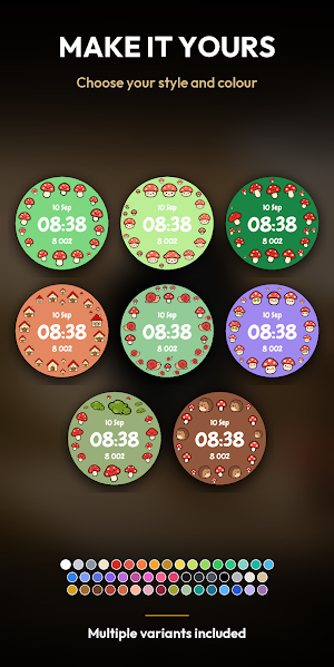 Kawaii Mushrooms – Watch Face Screenshot 1