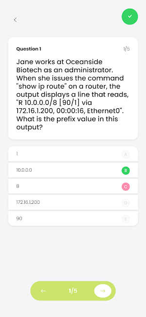 CCNA Practice Test Screenshot 1