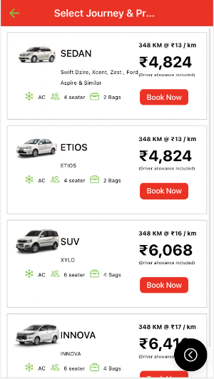 Omkar Droptaxi - Oneway & Round Trip Taxi Provider Screenshot 1