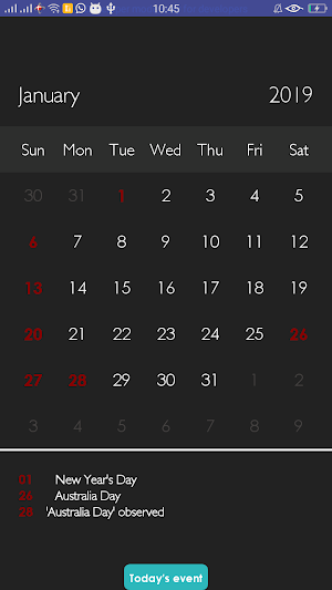 Australia Calendar 2020 Screenshot 1