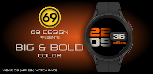 [69D] Big&Bold Color watchface Screenshot 0