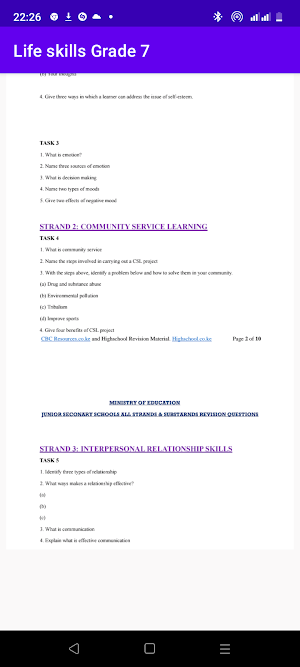 Life skills grade 7 Screenshot 2