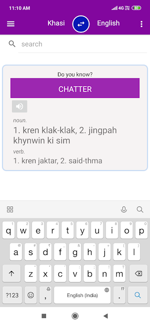 Khasi To English Dictionary Screenshot 1