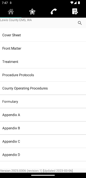 Lewis County, WA EMS Protocols Screenshot 1