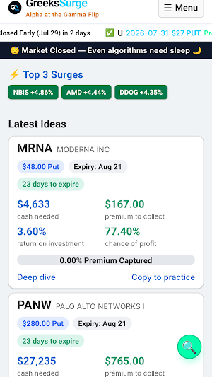 GreeksSurge: Options Trading Screenshot 0