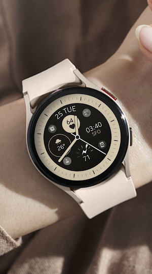 Simple Beige Analog Watch Face Screenshot 1