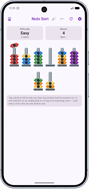 Nuts Sort: Screw & Bolt Puzzle Screenshot 3