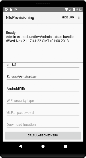 Van Breda NFC Provisioning Screenshot 1