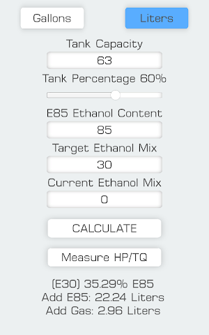 E85 Mix Calculator Screenshot 1
