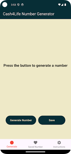 Cash4Life ! Number Random Screenshot 1