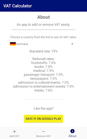 VAT Calculator - add and remove VAT easily Screenshot 1