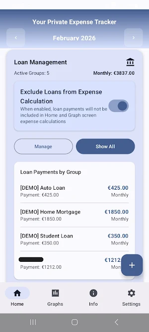 Private Expense Tracker Screenshot 1