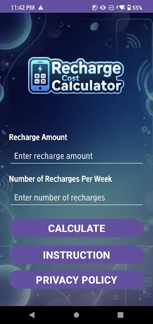 Recharge Cost Calculator Screenshot 0