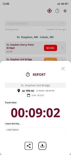 Canada Border Wait Times Screenshot 3