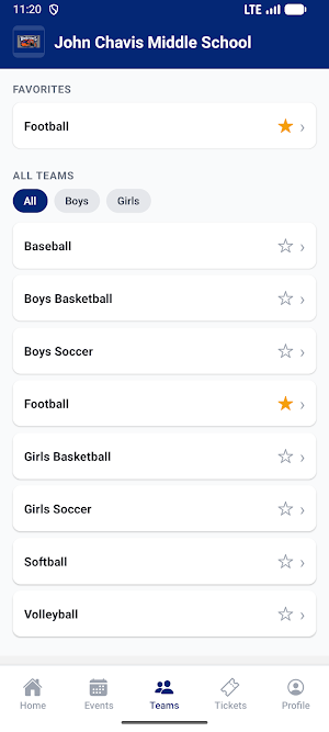 John Chavis Middle Athletics Screenshot 3