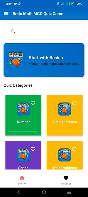 Brain Math MCQ Quiz Game Screenshot 1