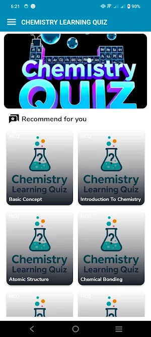 Chemistry Learning Quiz Screenshot 1