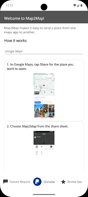 Map2Map: To other nav apps Screenshot 0