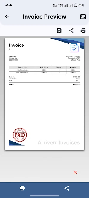 Invoice Maker Estimate & Track Screenshot 1