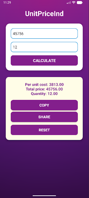 UnitPriceInd Screenshot 1