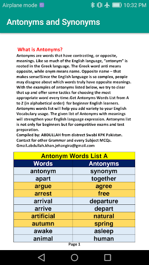 Synonyms and Antonyms offline Screenshot 1
