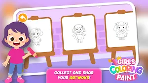 Girls Coloring Games & Paint Screenshot 3