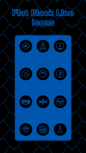 Blue On Black Line Icons Screenshot 3