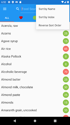 Glycemic Index Screenshot 2