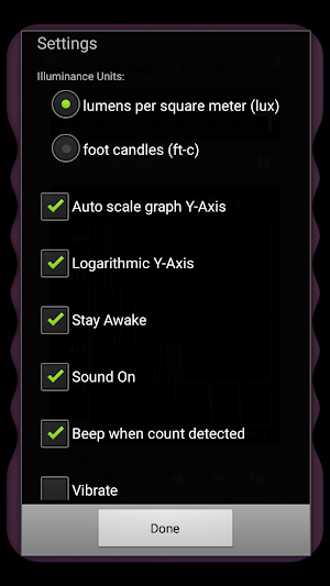 Light Sensor Counter Screenshot 2