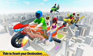 Flying Hover Bike Taxi Driver : Flying Bike Games Screenshot 0
