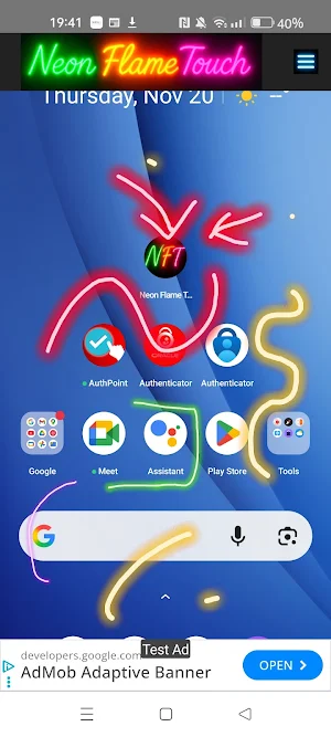 Neon Flame Touch Screenshot 3