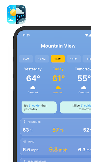 Yesterday Weather vs Today Screenshot 0
