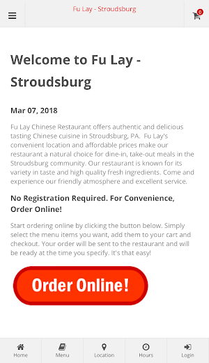 Fu Lay Stroudsburg Ordering Screenshot 0