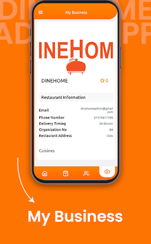 DineHome Restaurant Admin App Screenshot 1