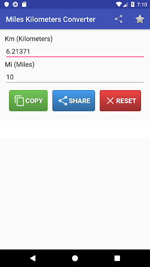 Miles to Kilometer Converter Screenshot 1