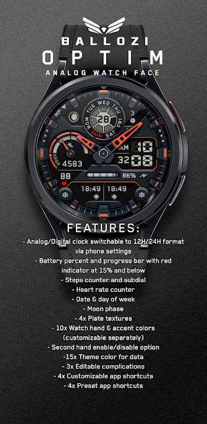 BALLOZI OPTIM Watch Face Screenshot 1