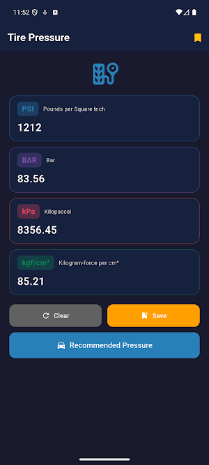 Tire Pressure Converter Screenshot 1