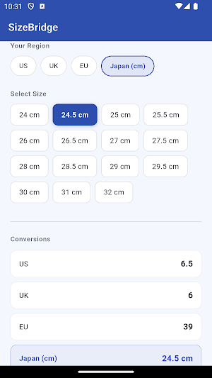 SizeBridge Screenshot 1