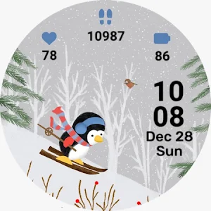 Penguin Animated Watch Face Screenshot 0