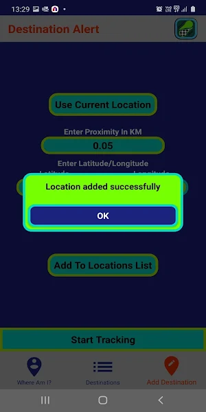 Destination Alert Screenshot 2