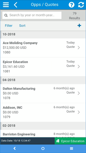 Epicor CRM Screenshot 2