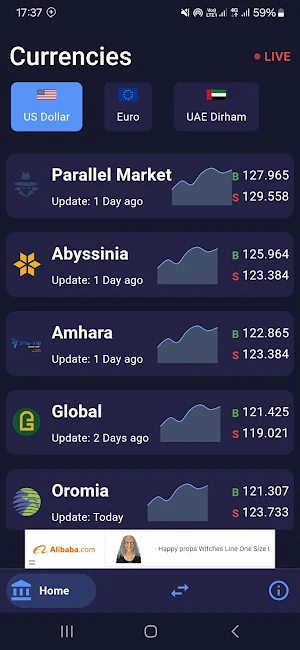 Ethio Exchange rate Screenshot 2
