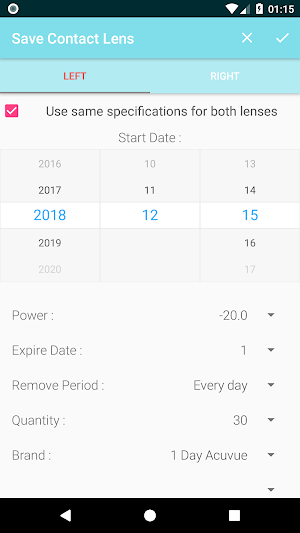 Contact Lens Tracker Screenshot 2