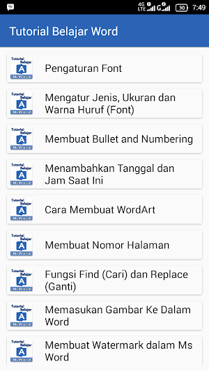 Tutorial Belajar Word Screenshot 1