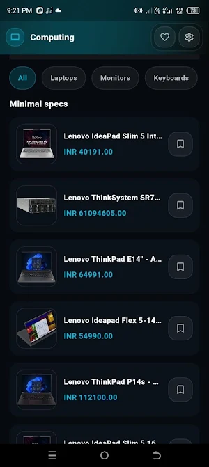 Laptops & Pc parts - Shopping Screenshot 2