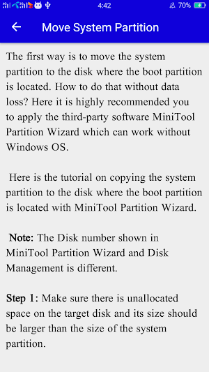 Boot Partition Solution Guide Screenshot 1