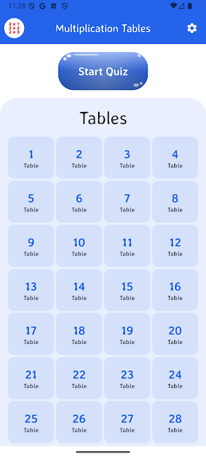 Multiplication Tables 1-100 Screenshot 0