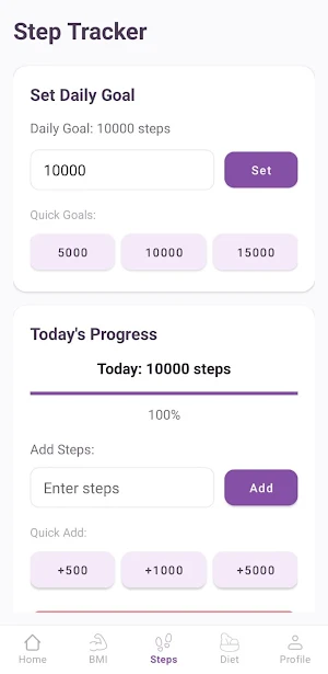 FitStride: BMI Step Tracker Screenshot 2