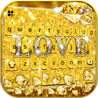 Gold Diamond Gravity Keyboard Background